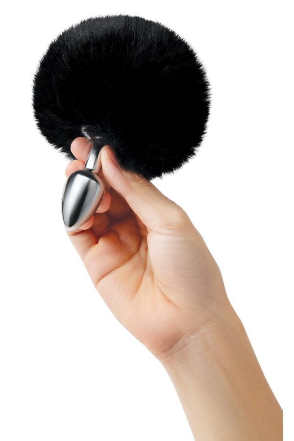 Whipsmart 3 Inch Fluffy Bunny Metal Plug With Black Tail