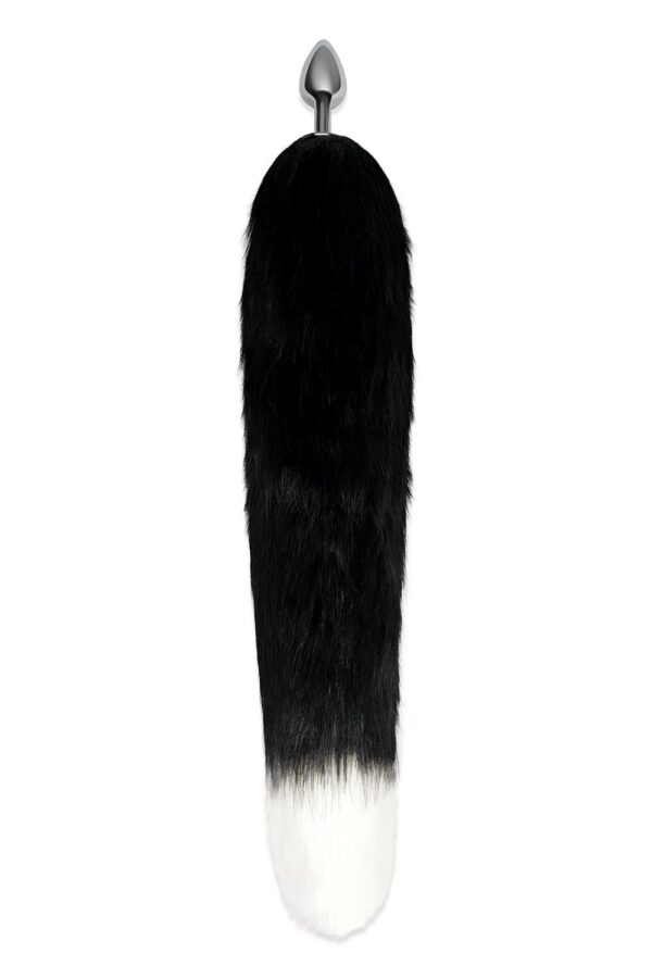 Whipsmart 2,5 Inch Metal Plug With 14 Inch Black Indigo Fox Tail