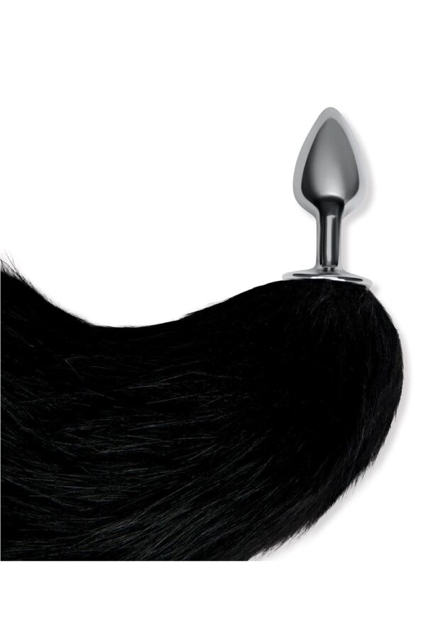 Whipsmart 2,5 Inch Metal Plug With 14 Inch Black Indigo Fox Tail