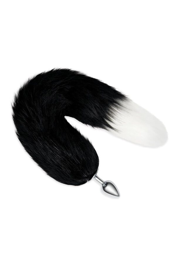 Whipsmart 2,5 Inch Metal Plug With 14 Inch Black Indigo Fox Tail