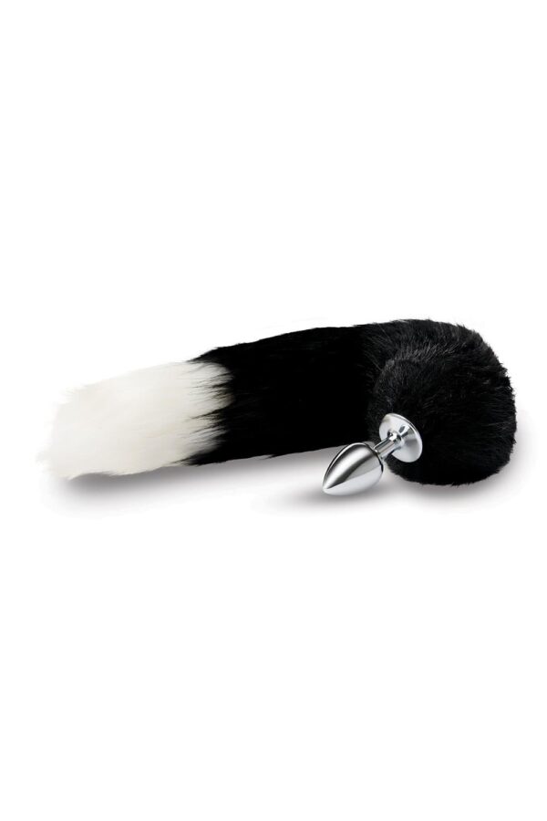 Whipsmart 2,5 Inch Metal Plug With 14 Inch Black Indigo Fox Tail