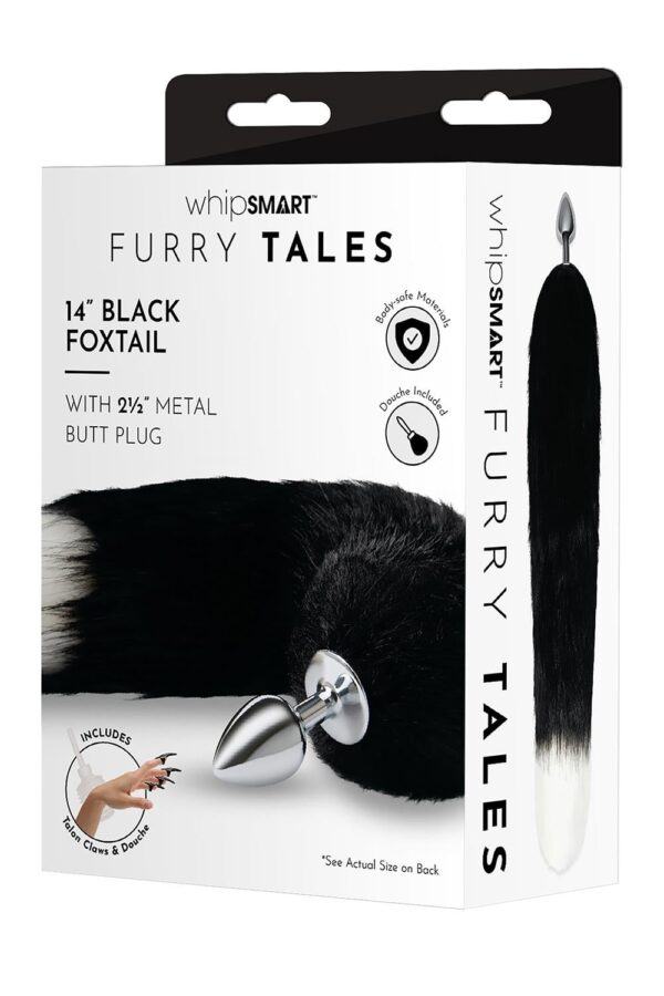 Whipsmart 2,5 Inch Metal Plug With 14 Inch Black Indigo Fox Tail