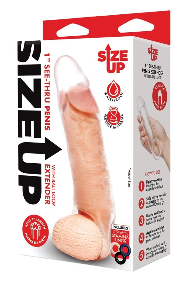 Size Up Clear View Penis Extender With Ball Loop Classic