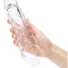 Size Up Clear View Studded Penis Extender With Ball Loop