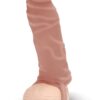 Size Up Silicone Realistic Penis Extender With Ball Loop Tan