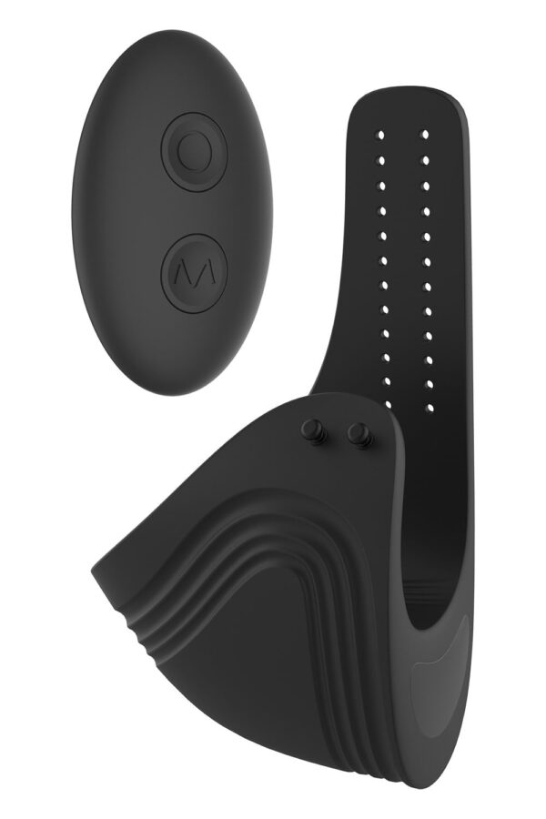 Ramrod Adjustable Vibrating Cockring With Remote Black