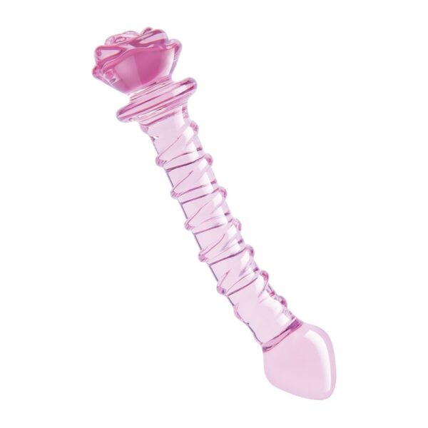 22122-1.jpg Glaze Glass Rosebud Spiral G-Spot Dildo