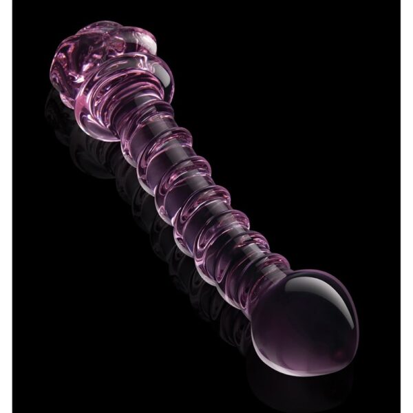 22122-2.jpg Glaze Glass Rosebud Spiral G-Spot Dildo
