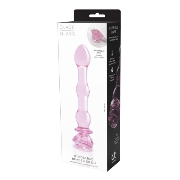 Glaze Glass Rosebud Beaded Dildo