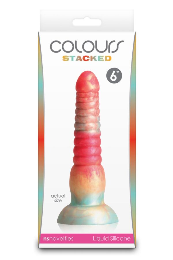 Colours Stacked 6 Inch Dildo Red/Gold