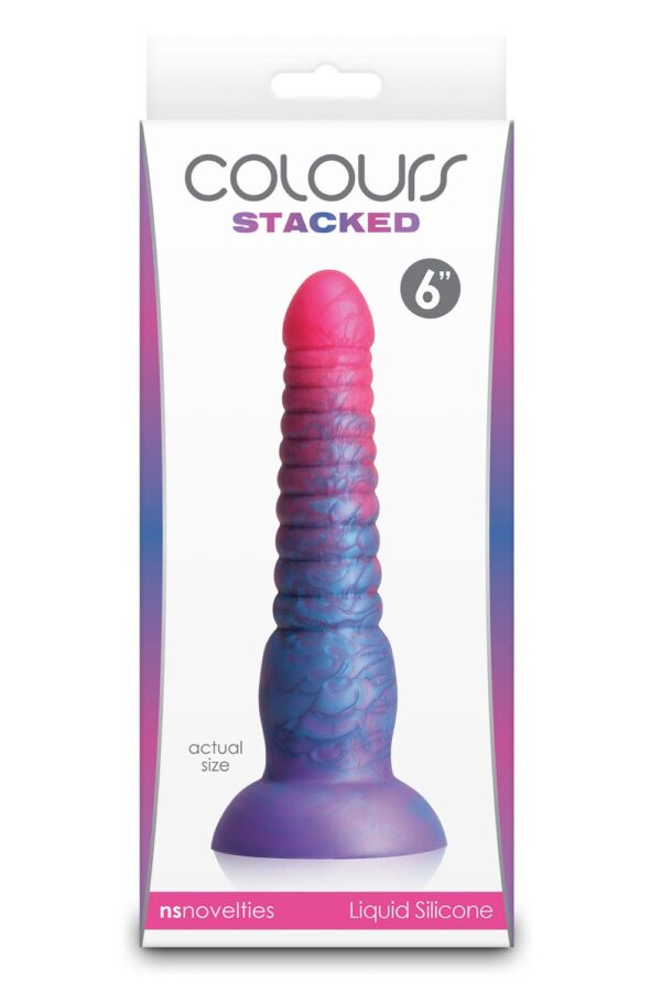 281409-P.jpg Colours Stacked 6 Inch Dildo Pink/Blue