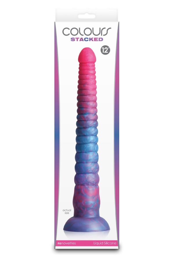 281413-P.jpg Colours Stacked 12 Inch Dildo Pink/Blue