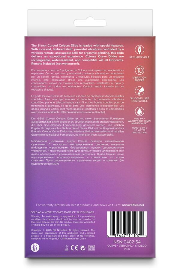 Colours Curve Vibrating 6 Inch Dildo