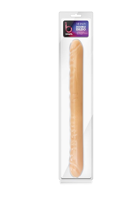 B Yours 18 Inch Double Dildo Beige