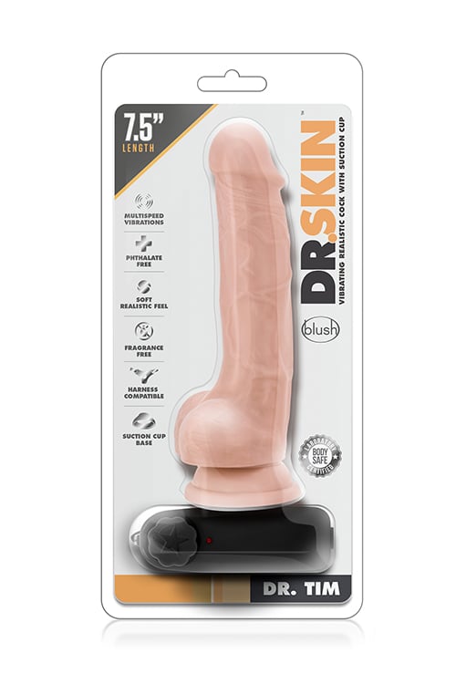 331154-P.jpg Dr. Skin Dr. Tim 7.5 Inch Vibrating Cock