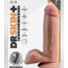 Dr. Skin Plus  7 Inch Posable Dildo With Balls  Mocha