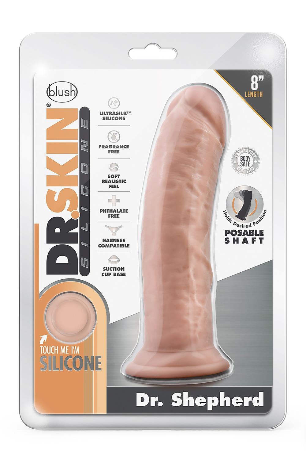 331832-P.jpg Dr. Skin Silicone Dr. Shepherd 8 Inch Dildo With Suction Cup Vanilla