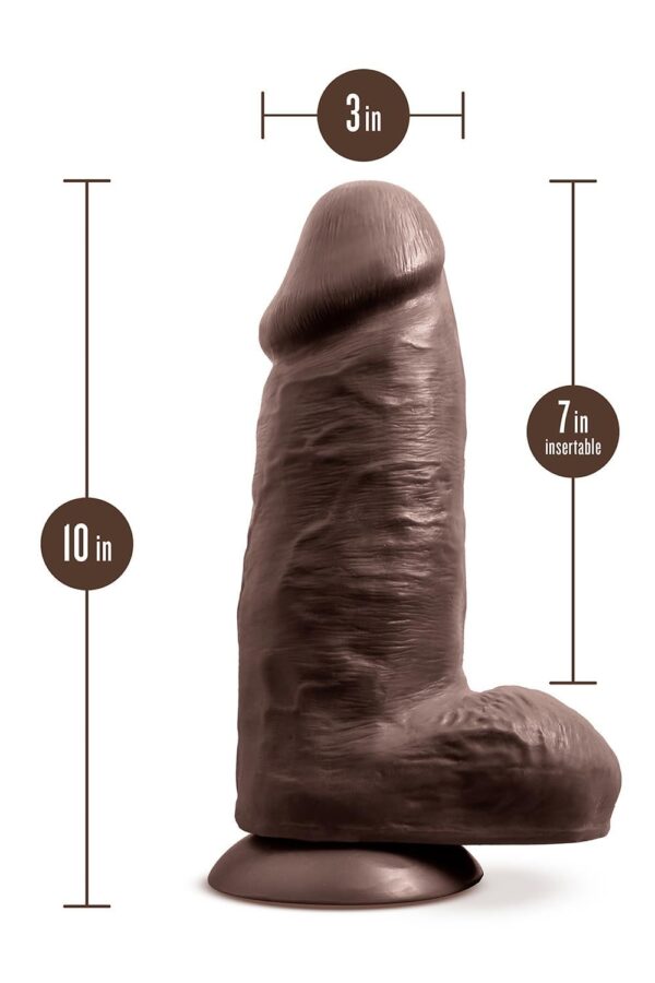 Au Naturel Chub 10 Inch Dildo Chocolate