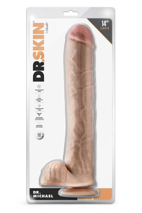 Dr. Skin Dr. Michael 14 Inch Dildo With Balls Beige