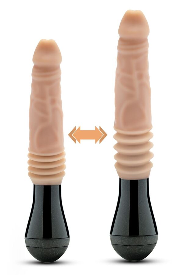 Dr. Skin Silicone Dr. Knight Thrusting Gyrating Vibrating Dildo Beige