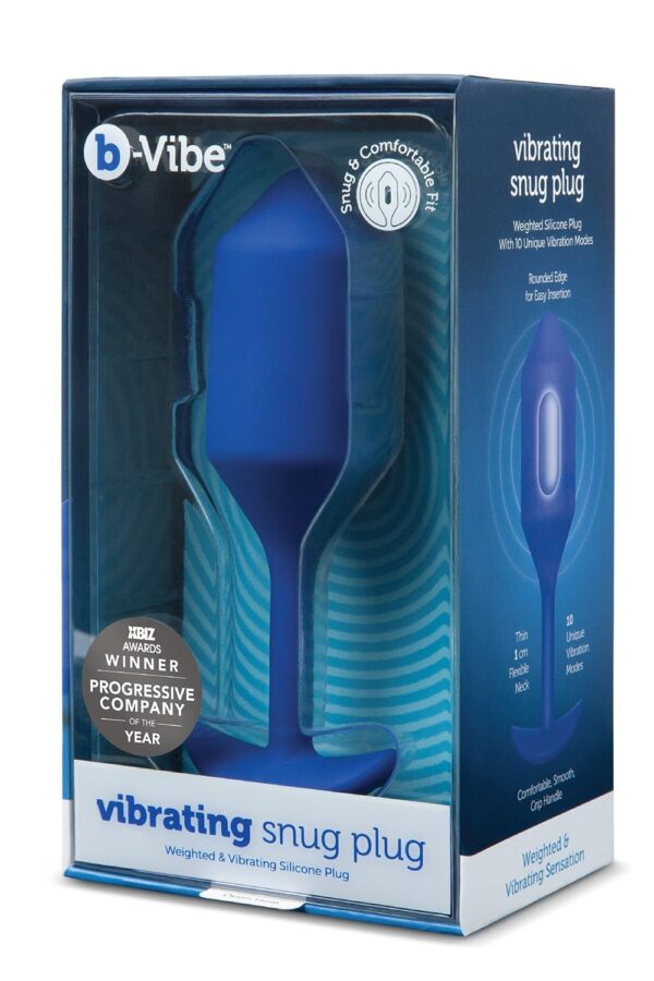 B-Vibe Vibrating Snug Plug 4 Navy
