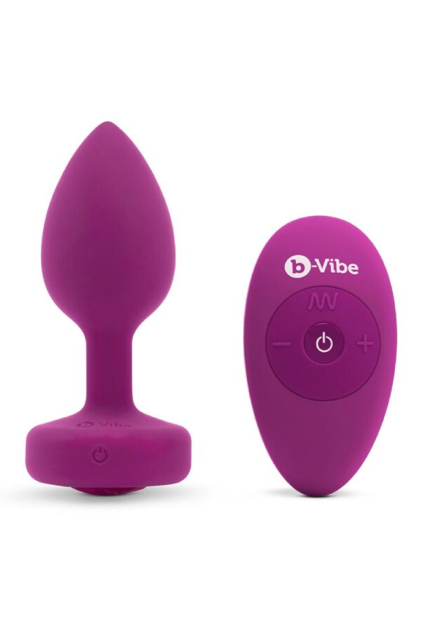 B-Vibe Vibrating Jewel Plug S/M Fuchsia