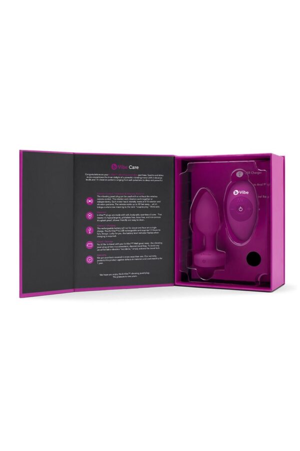 B-Vibe Vibrating Jewel Plug S/M Fuchsia