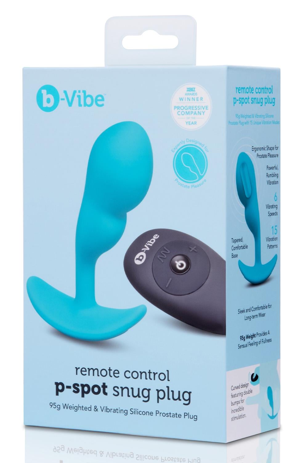 B-Vibe Remote Control P-Spot Snug Plug 95Gr Blue