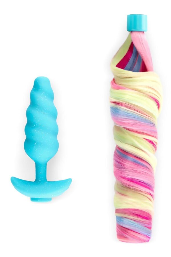 B-Vibe Unicorn Plug With Rainbow Tail