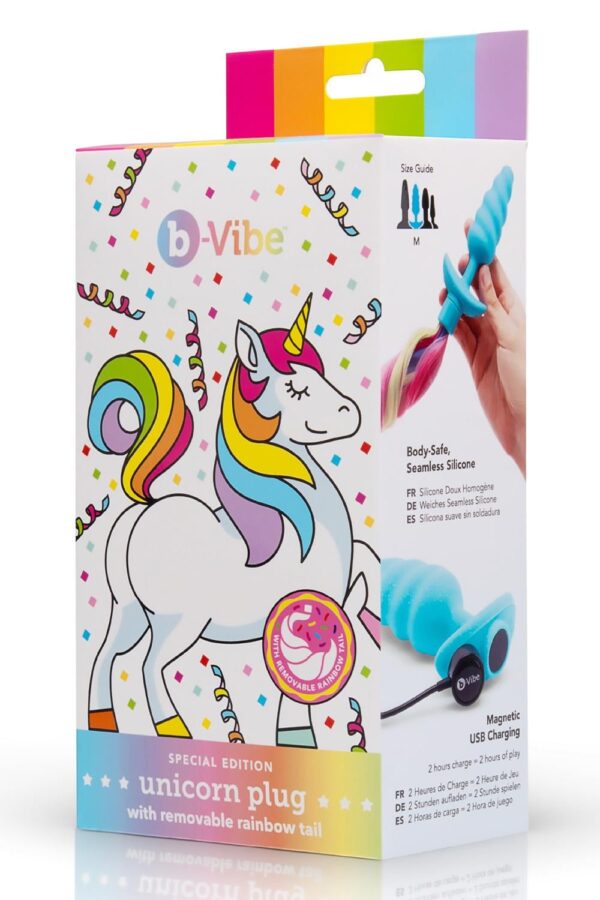 B-Vibe Unicorn Plug With Rainbow Tail