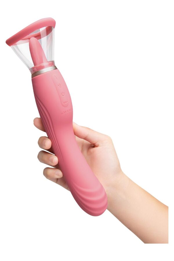 Le Wand Lick 3-1 Double Ended Vibe With Licking Tongue Stimulator