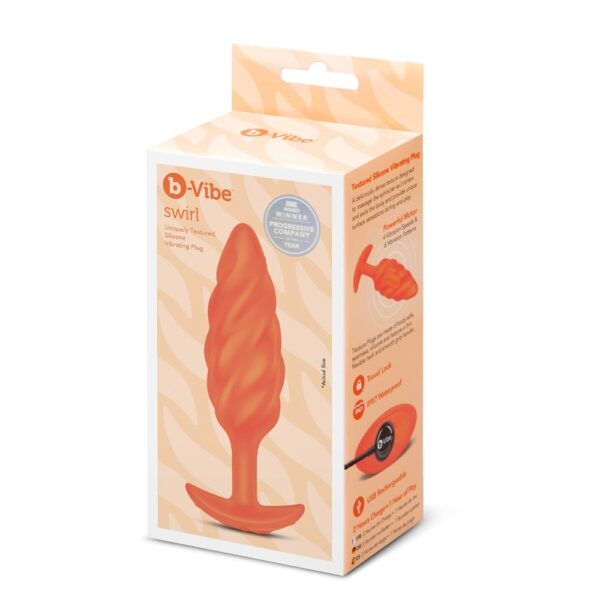 B-Vibe Swirl Texture Plug Orange