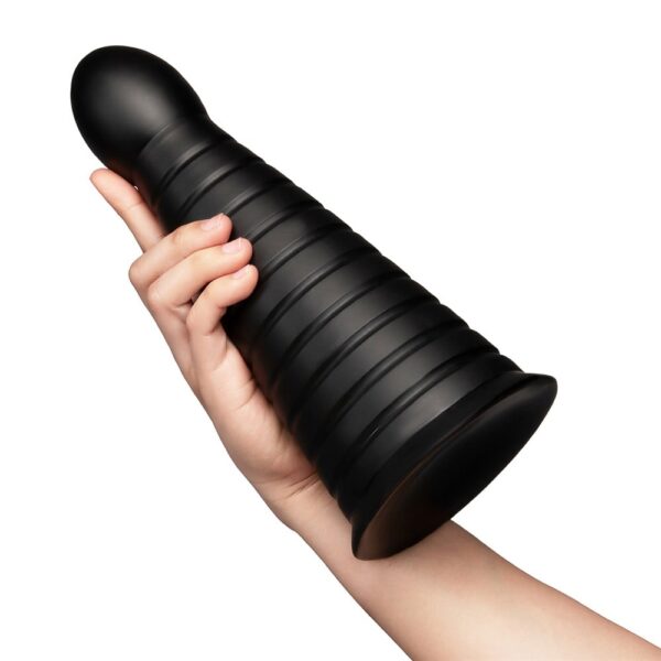B-Vibe Cone 10 Inch Tapered And Ribbed Dildo With Suction Cup