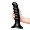 B-Vibe Krush 9.5 Inch Curved And Ribbed Dildo With Suction Cup