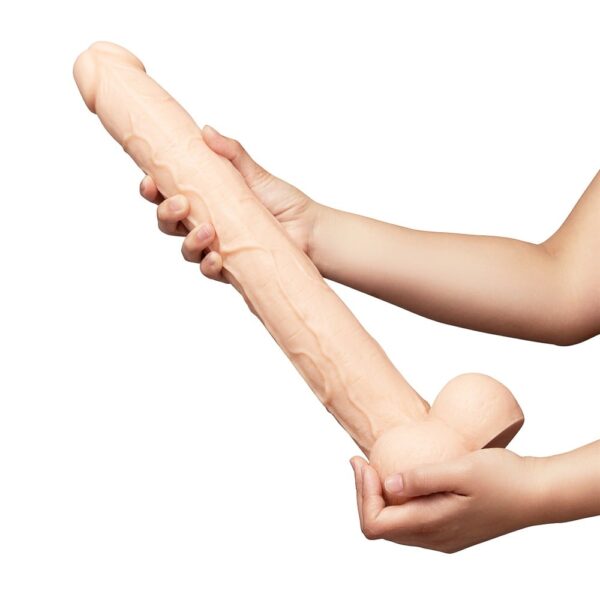 B-Vibe Bone 17 Inch Deep-Insert Dildo With Realistic Balls And Suction Cup