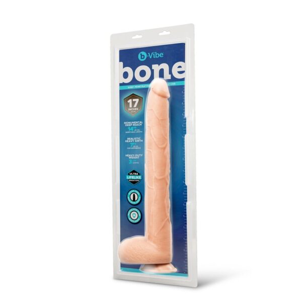 B-Vibe Bone 17 Inch Deep-Insert Dildo With Realistic Balls And Suction Cup