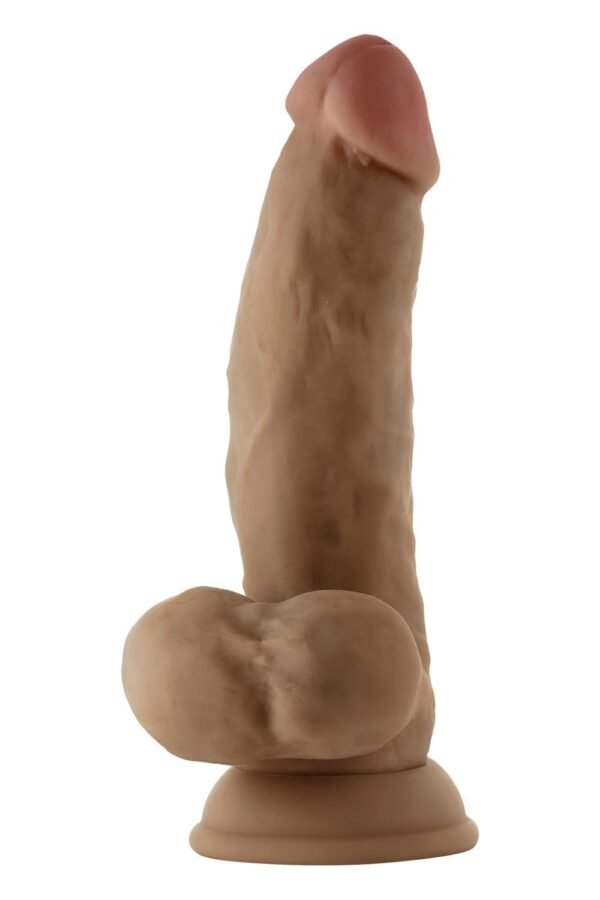 Shaft Model N 7.5 Inch Liquid Silicone Dong With Balls Oak