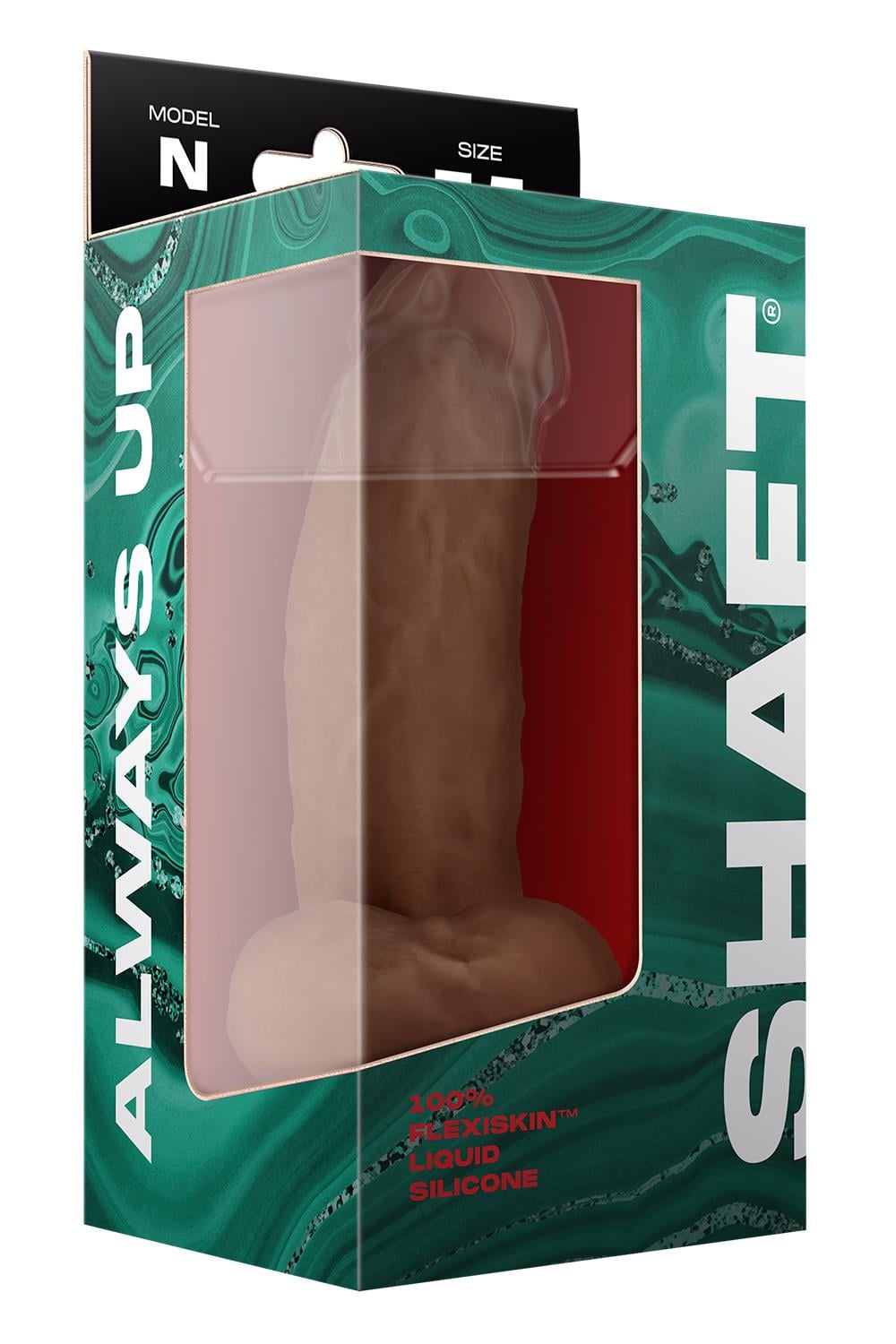 Shaft Model N 7.5 Inch Liquid Silicone Dong With Balls Oak