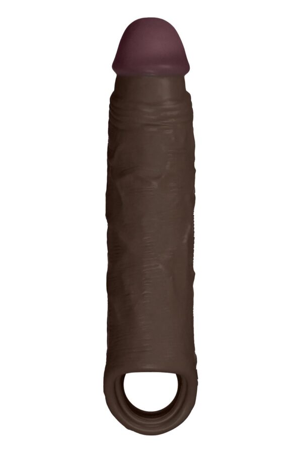Shaft Sheath Model F 6.9 Inch Liquid Silicone Sleeve Mahogany