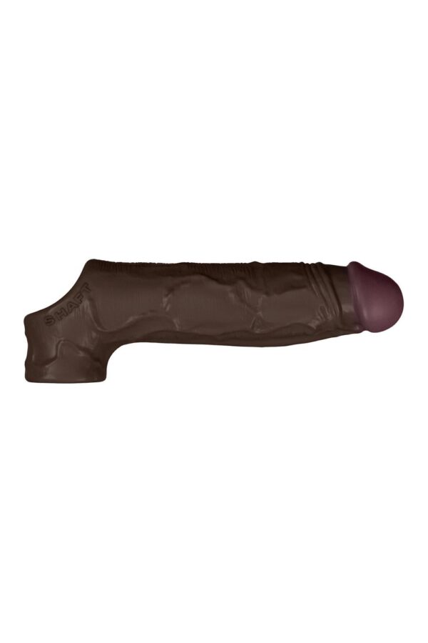Shaft Sheath Model F 6.9 Inch Liquid Silicone Sleeve Mahogany