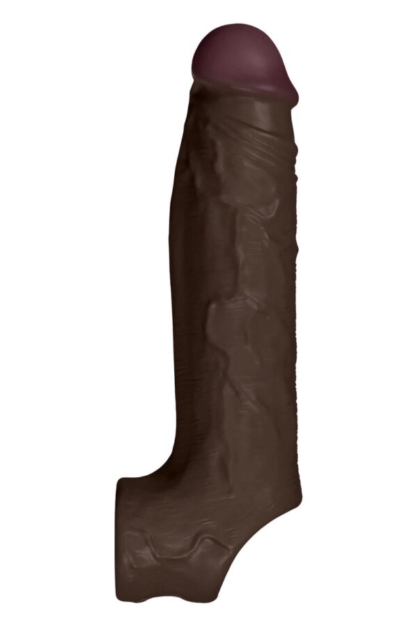 Shaft Sheath Model F 6.9 Inch Liquid Silicone Sleeve Mahogany