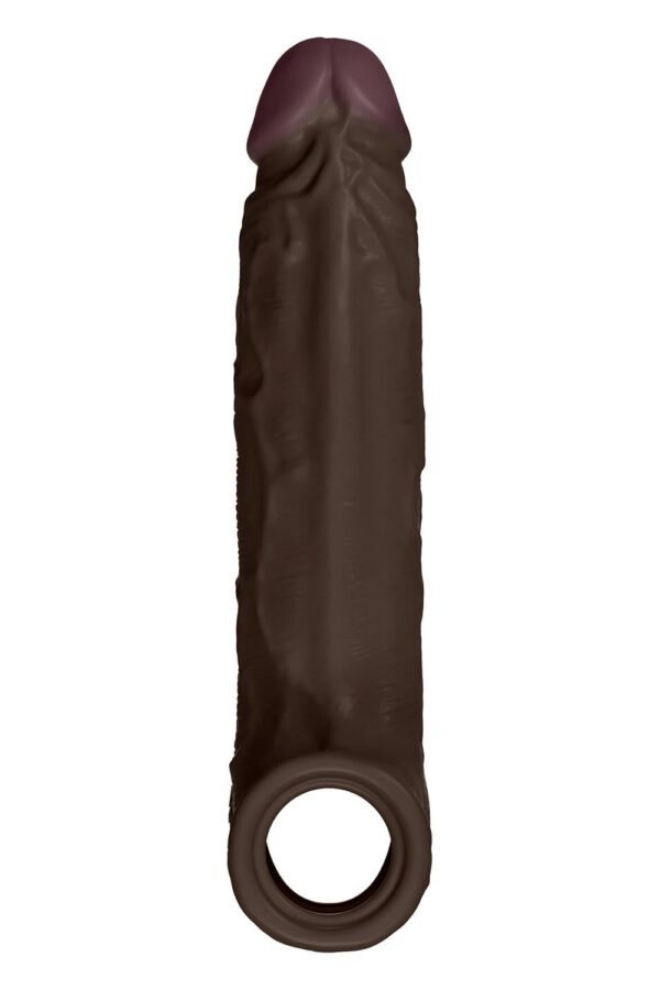 Shaft Sheath Model F 6.9 Inch Liquid Silicone Sleeve Mahogany