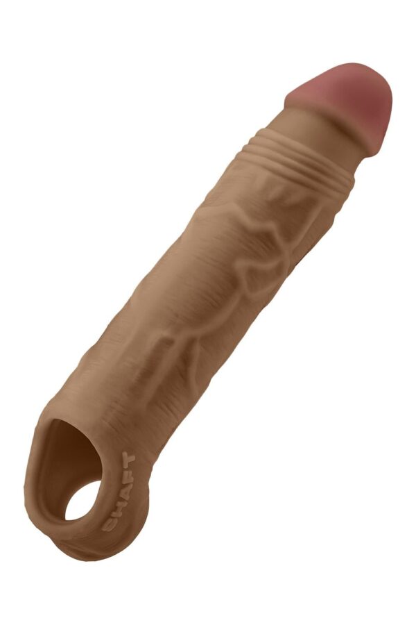 Shaft Sheath Model F Size 1 7.8 Inch Liquid Silicone Sleeve Oak