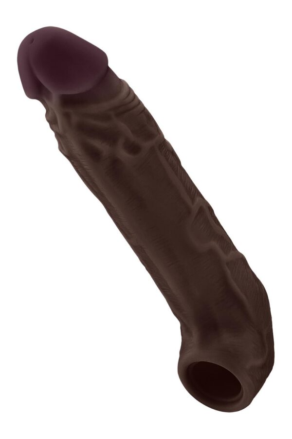 Shaft Sheath Model F Size 1 7.8 Inch Liquid Silicone Sleeve Mahogany