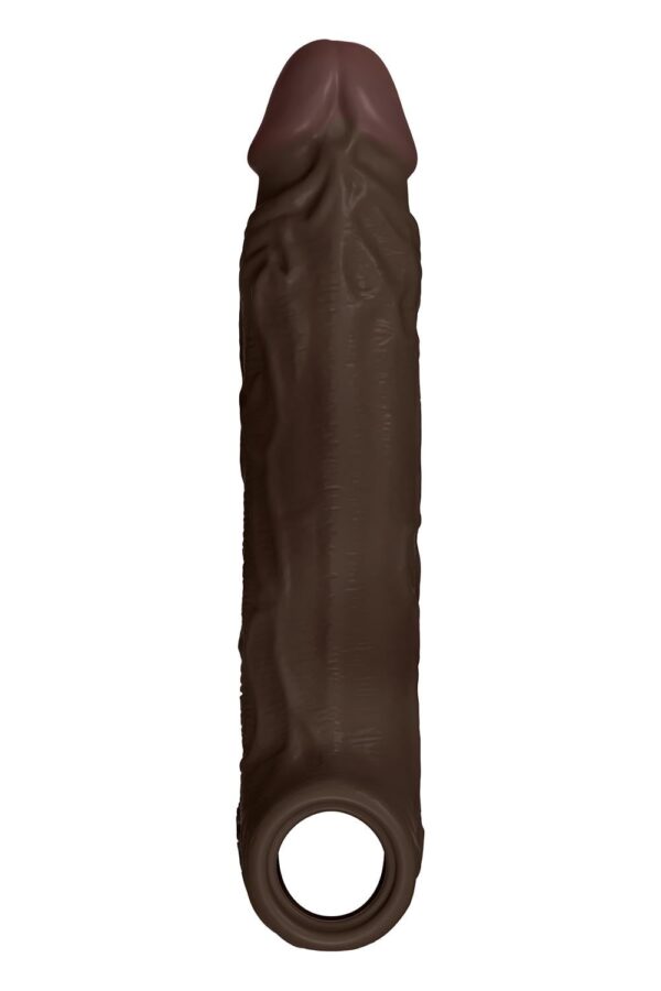 Shaft Sheath Model F Size 1 7.8 Inch Liquid Silicone Sleeve Mahogany