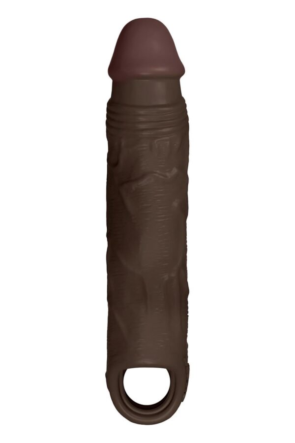 Shaft Sheath Model F Size 1 7.8 Inch Liquid Silicone Sleeve Mahogany