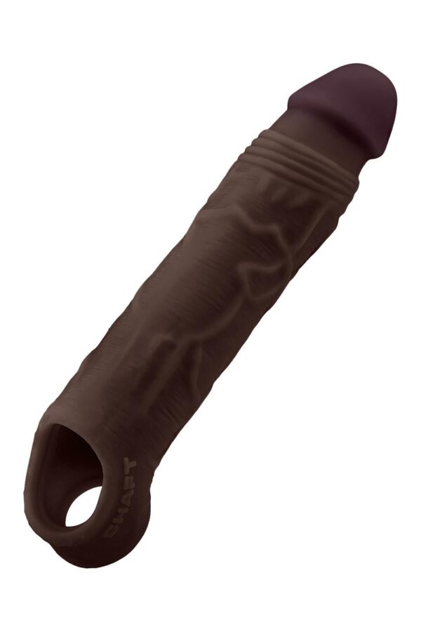 Shaft Sheath Model F Size 1 7.8 Inch Liquid Silicone Sleeve Mahogany