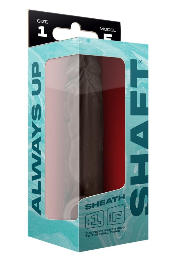 Shaft Sheath Model F Size 1 7.8 Inch Liquid Silicone Sleeve Mahogany