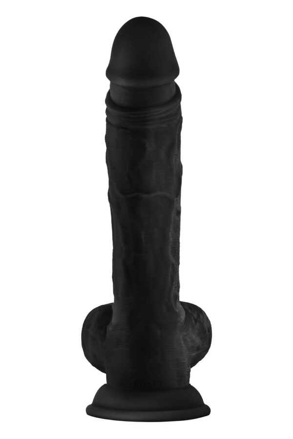 Shaft Model A 10.5 Inch Liquid Silicone Dong With Balls Black