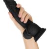 Shaft Model A 10.5 Inch Liquid Silicone Dong With Balls Black